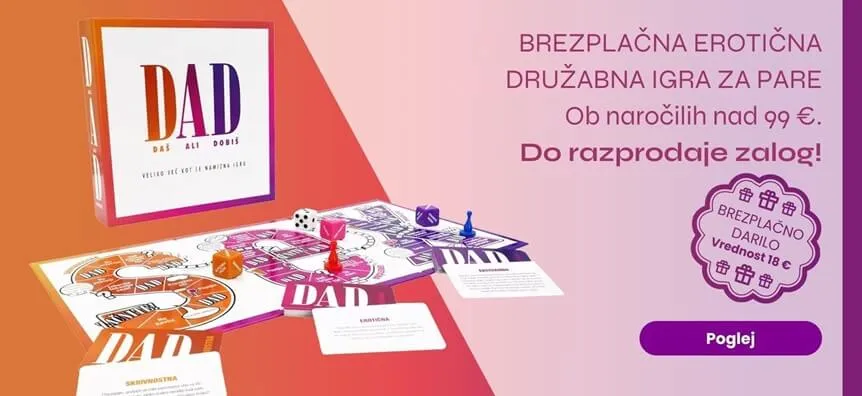 Naroči nad 99 € in prejmi brezplačno seksi družabno igro za pare, na voljo samo za prvih 100 kupcev | Sexshop Slovenija Desirel.si