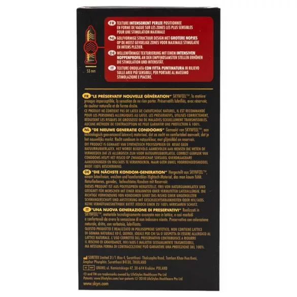 Manix SKYN Intense - kondom brez lateksa z izboklinami - 10 kosov