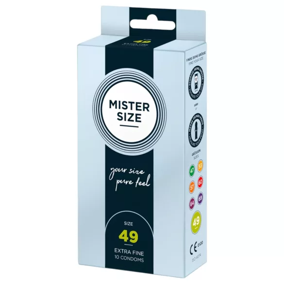 Mister Size - tanek kondom - 49mm - 10 kos