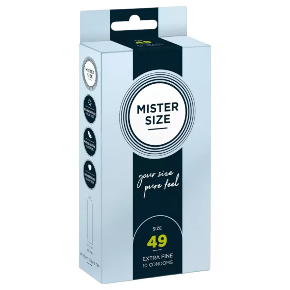 Mister Size - tanek kondom - 49mm - 10 kos