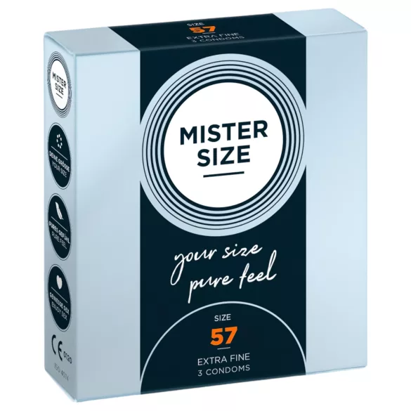 Mister Size - tanek kondom - 57 mm - 3 kosi