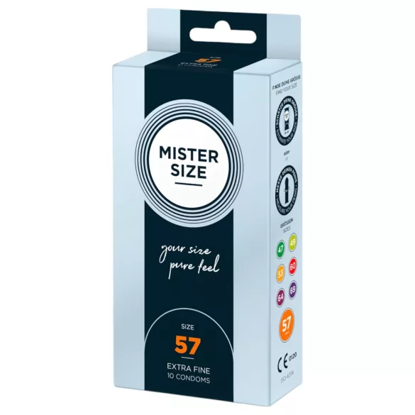 Mister Size - tanek kondom - 57 mm - 10 kos
