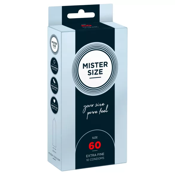 Mister Size - kondom za penis 60 mm - ultra tanek - 10 kosov