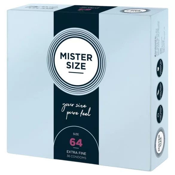 Mister Size - tanek kondom - 64 mm - 36 kos