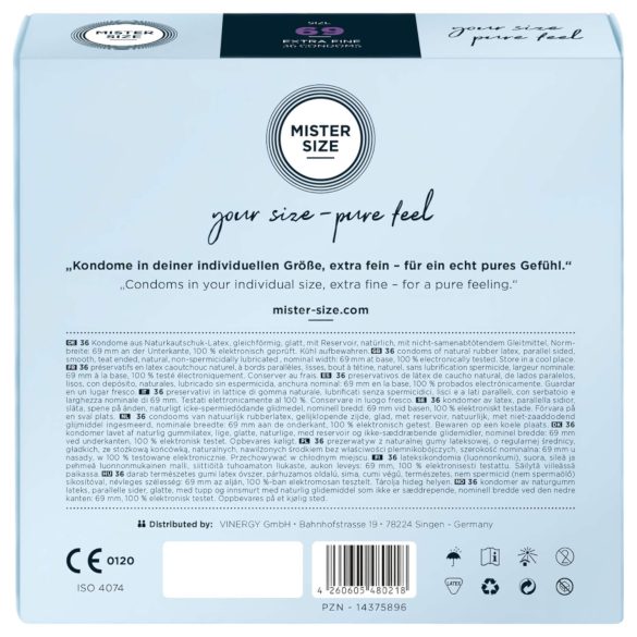 Mister Size - kondom za večji penis - ultra tanek - 69 mm - 36 kos