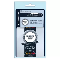   Mister Size - kondomi testni komplet s penis merilcem - 3 kosi