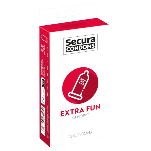 Secura Extra Fun - pikčasta kondom - 53mm (12 kosov)