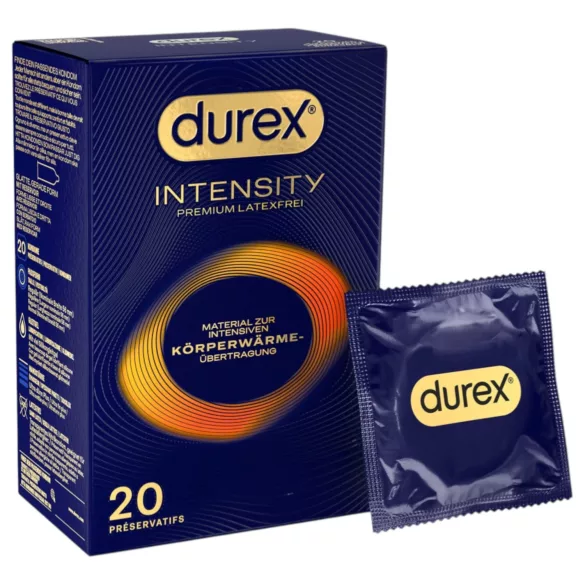 Durex Intensity - tanek kondom - brez lateksa - 20 kos