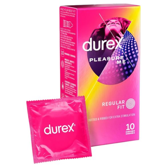Durex Pleasure Me - rebrasto-pikčasta kondoma (10 kosov)