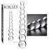 Icicles No. 2 - stekleni dildo z reliefnimi kroglami - prozoren