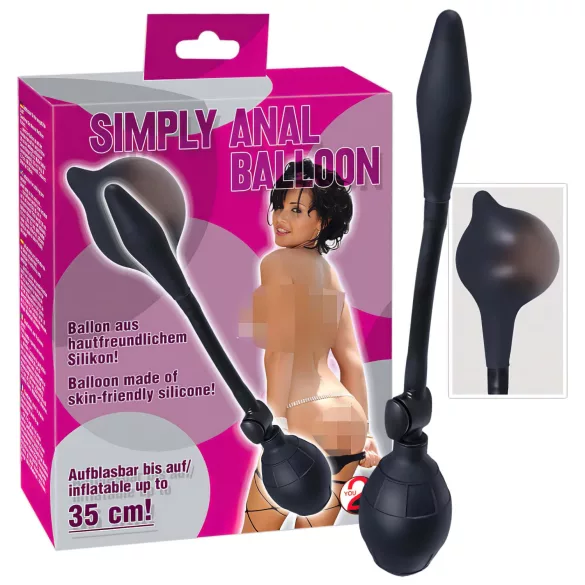 You2Toys - napihljiv analni dildo (črn)
