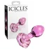Icicles No. 48 - stekleni analni čep - rožast motiv - roza