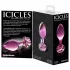 Icicles No. 48 - stekleni analni čep - rožast motiv - roza