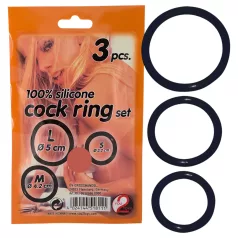 You2Toys - silikonski erekcijski obroč set 3 kos - črna