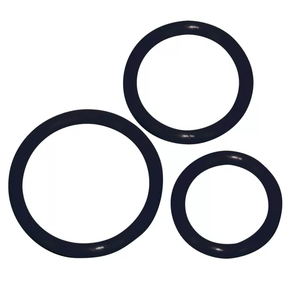 You2Toys - silikonski erekcijski obroč set 3 kos - črna