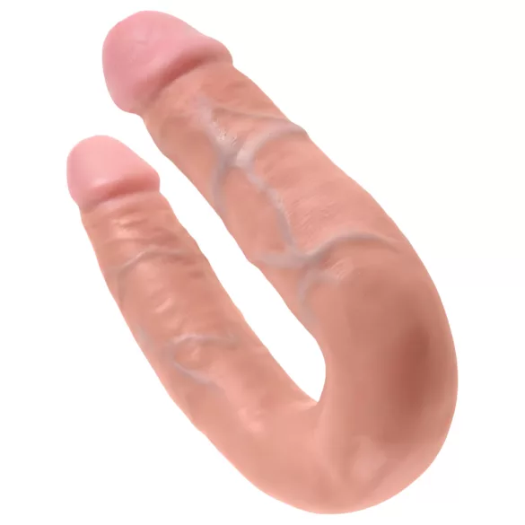 King Cock - dvojni dildo - srednja velikost - naravna barva
