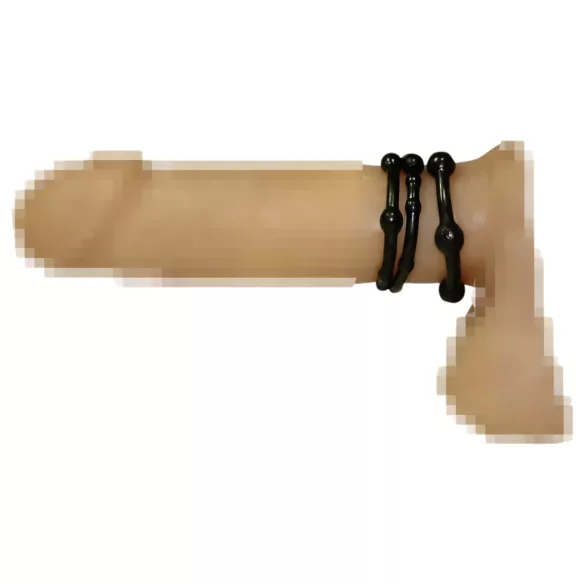 You2Toys - komplet obročkov za penis - črna - 3 kosi
