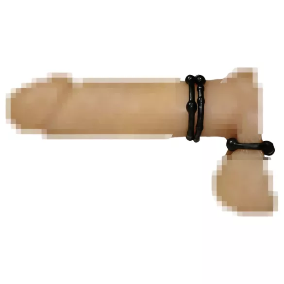 You2Toys - komplet obročkov za penis - črna - 3 kosi