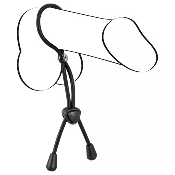 Bad Kitty - silikonski obroč za penis in moda - črn