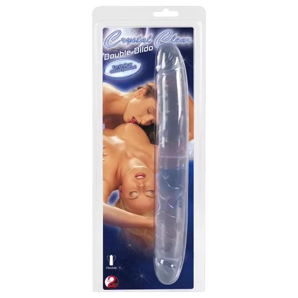 Kristal - dvojni dildo - steklo - 34 cm