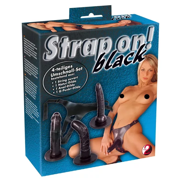 You2Toys - set za strap-on dildo - črna