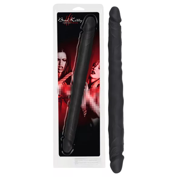 Bad Kitty - dvojni dildo - silikonski - črn