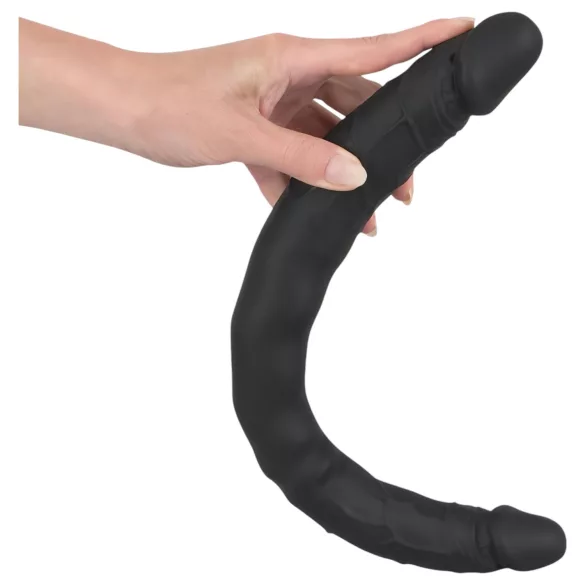 Bad Kitty - dvojni dildo - silikonski - črn