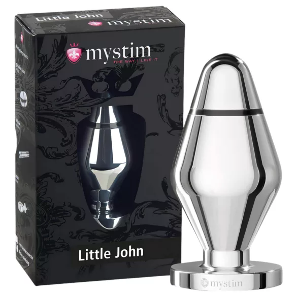 mystim Little John - majhen elektro analni čep (srebrn)