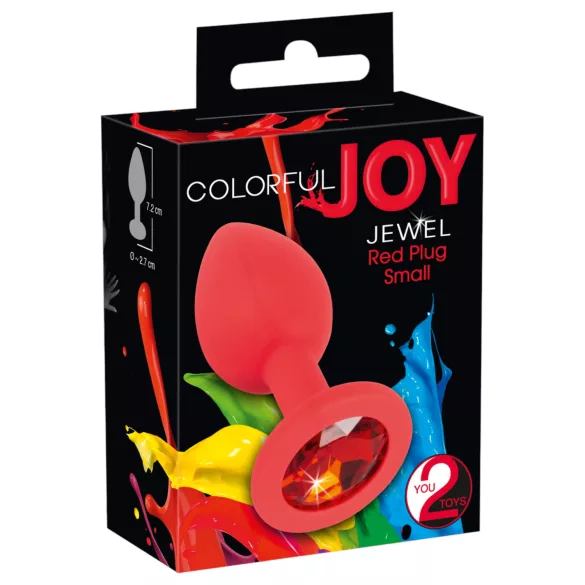 Colorful JOY - analni čep - majhen - silikon rdeč