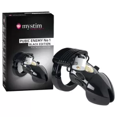   mystim - električni penis obroč - Black Edition PUBIC ENEMY No 1 - črna