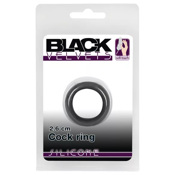 Black Velvets - penisni obroč debela stena 2,6 cm - črna