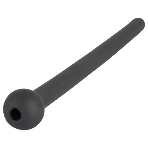 Dilator Piss Play - dilator za penis - votli, silikon - črn