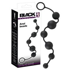 Black Velvets - analni dildo z 6 kroglicami - črn