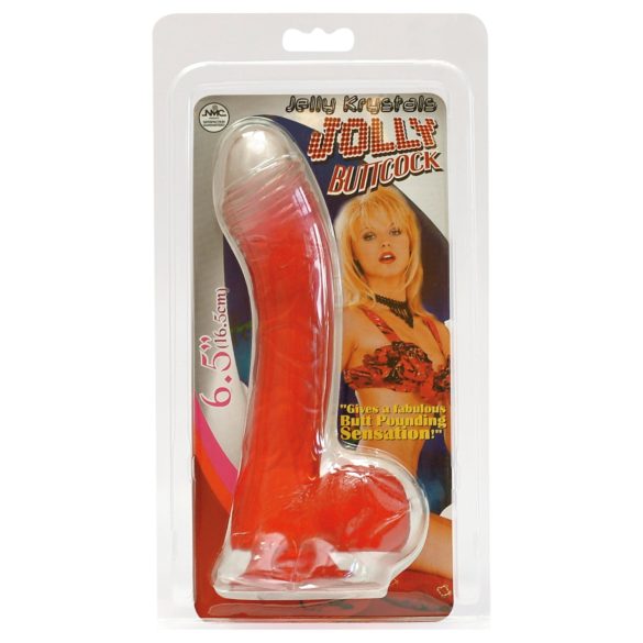 Jolly - dildo - realistična oblika - rdeča - 17 cm