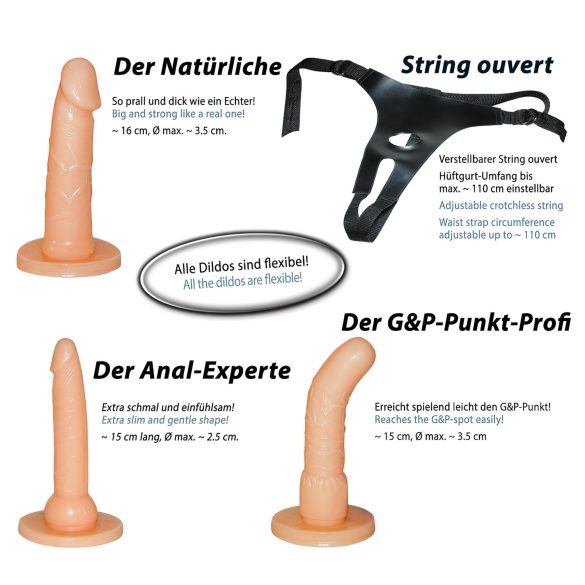 You2Toys - Set za pripenjanje dildojev - naravno
