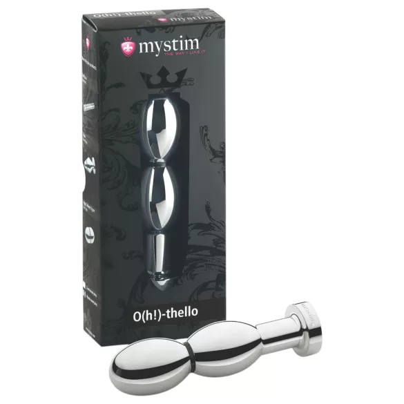 mystim O(h!)-thello - elektro analni čep - kovinski srebrn