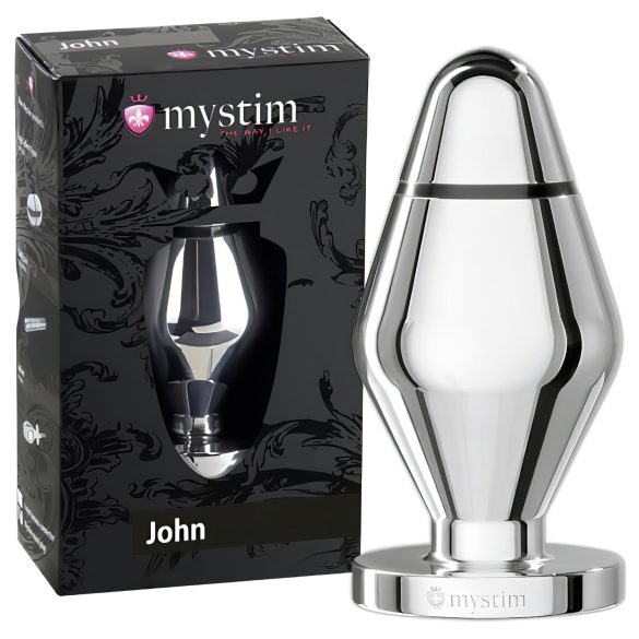 mystim Little John - elektro analni plug - srebrn (velik)