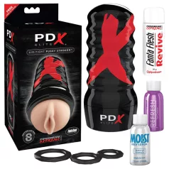   PDX Elite - masturbator s sesanjem - realistična vagina - naravna barva