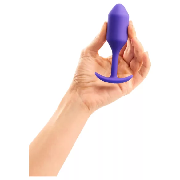 b-vibe - analni čep z dvema kroglicama - 114g - vijoličen