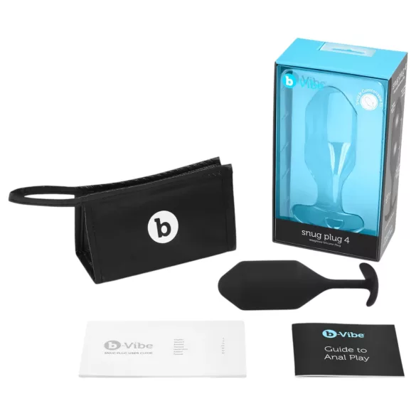 b-vibe - analni čep z dvojnimi kroglicami - 257g - črna