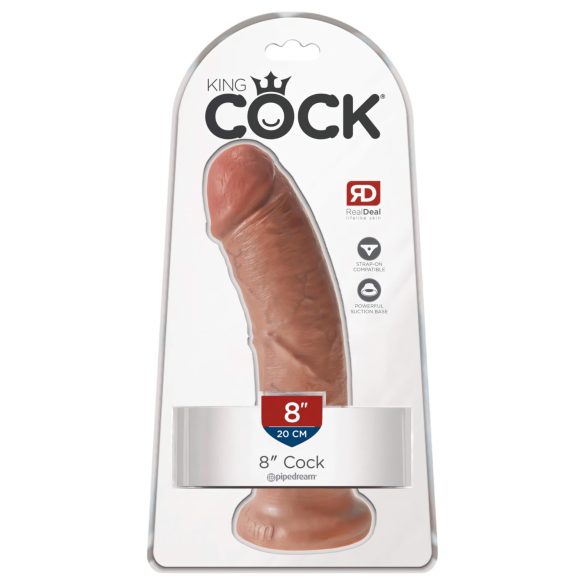 King Cock - dildo - realističen, temna koža, 20 cm