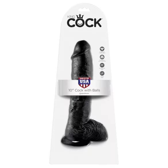 King Cock - realistični dildo z modami - 25 cm - črn
