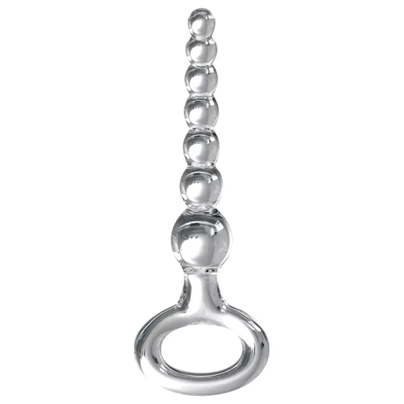 Icicles No. 67 - stekleni dildo - kroglična oblika - prozoren