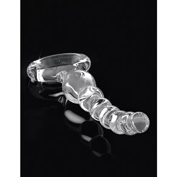 Icicles No. 67 - stekleni dildo - kroglična oblika - prozoren