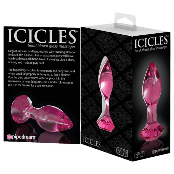 Icicles No. 79 - analni čep - steklo - roza