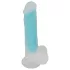 You2Toys - dildo z oprijemom - sveti v temi - modra