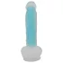 You2Toys - dildo z oprijemom - sveti v temi - modra