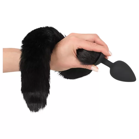 Bad Kitty - mačji analni čep set - (črna)