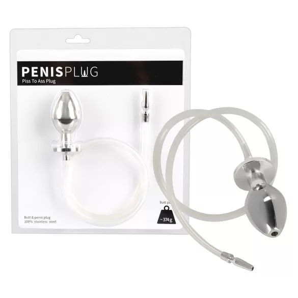 Piss to Ass Plug - votlični analni čep z dilatorjem za sečnico