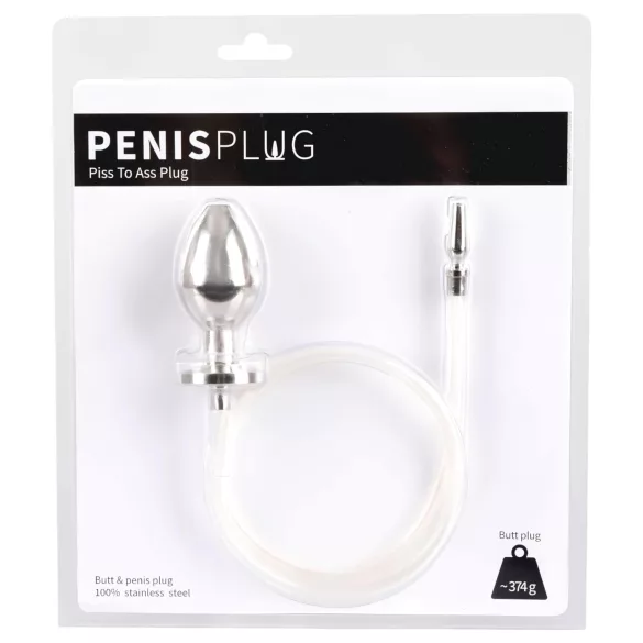 Piss to Ass Plug - votlični analni čep z dilatorjem za sečnico